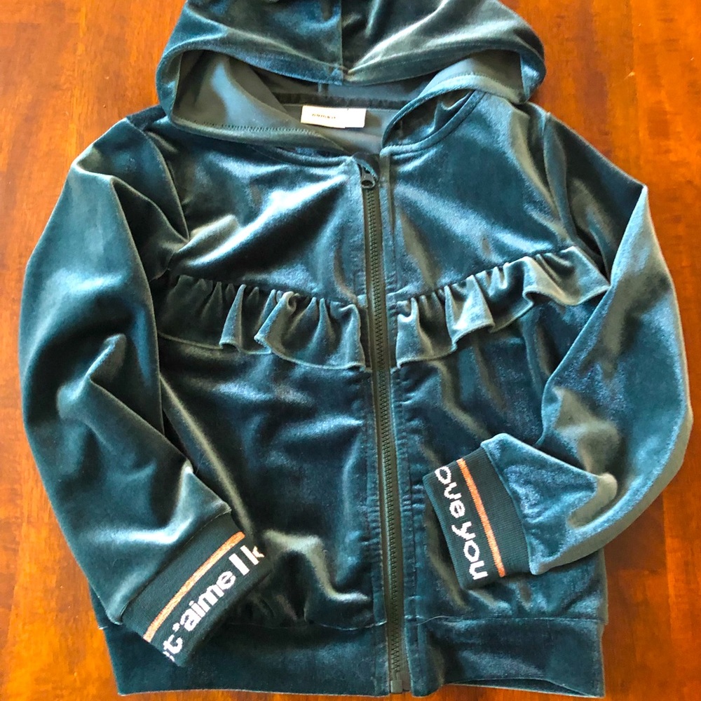 Name it Velour full zip hoodie size 4 Green